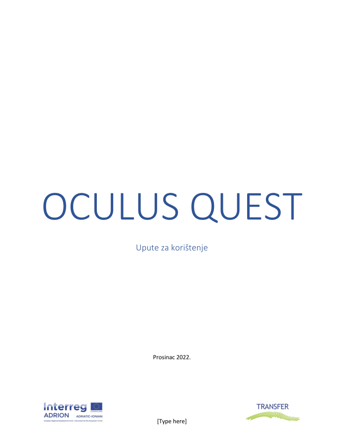 Instructions Očulus quest Omišalj web